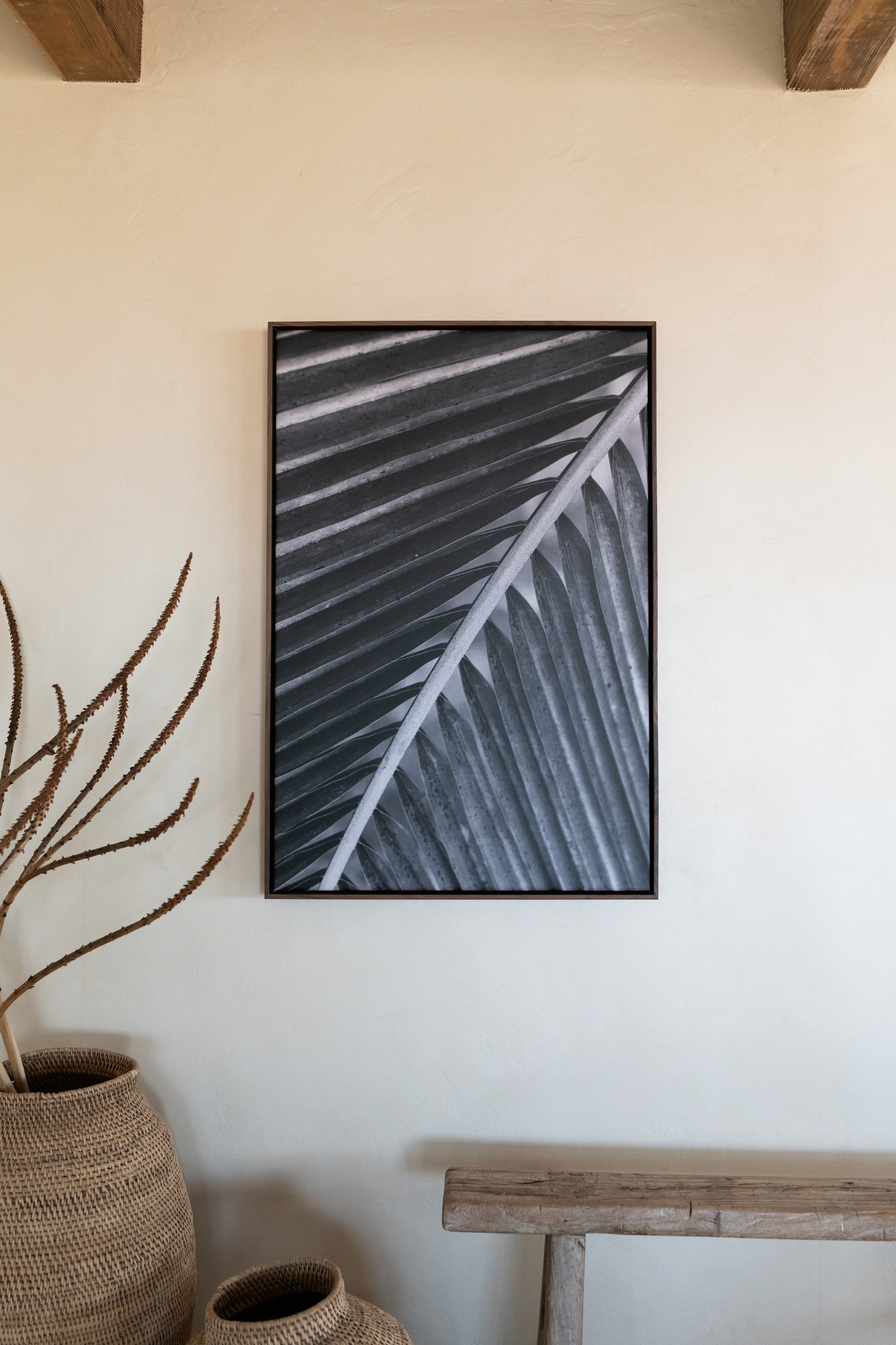 Acrylic good on Canvas painting, framed in Black Walnut